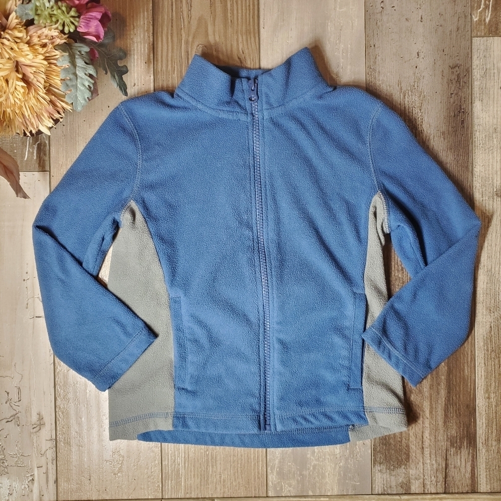 Circo Blue and Gray Colorblock Fleece Zip-Up Jacket Size 5T Toddler Boy EUC